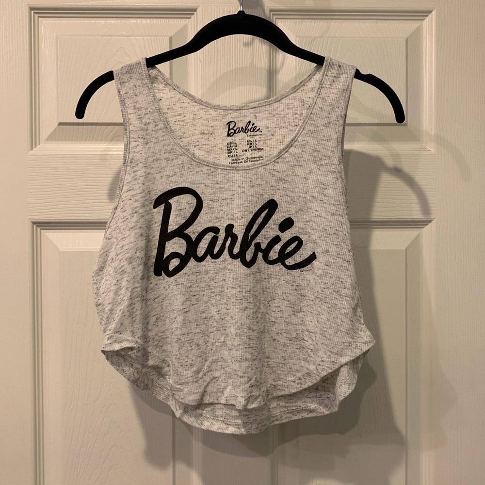 Barbie Vintage Gray Sleeveless crop top sz L